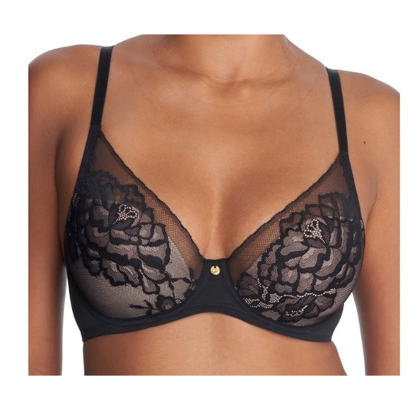 Natori Bra 721150 Flora contour underwire black size 32G - Picture 1 of 7